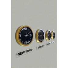 Falez Decor 36 cm Eskitme Çerçeveli Dünya Başkentleri 4'lü Set  Saati