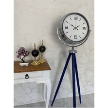 Falez Decor 150 cm Dekoratif Tripod Ayaklı Metal Krom Kaplama Saat