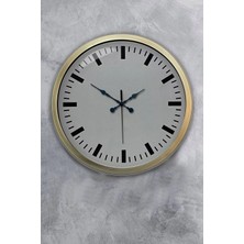 Falez Decor 40 cm Metal Rakamsız Kadran Gri Modern Lüks Duvar Saati