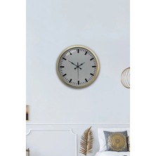Falez Decor 40 cm Metal Rakamsız Kadran Gri Modern Lüks Duvar Saati