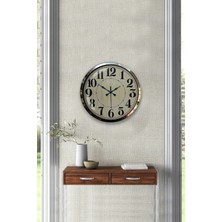 Falez Decor 40 cm Metal Sarı Kadran Modern Dekoratif Lüks Duvar Saati