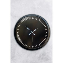 Falez Decor 40 cm Metal Rakamsız Siyah Kadran Modern Dekoratif Lüks Duvar Saati
