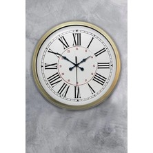 Falez Decor 40 cm Metal Romen Rakamlı Dekoratif Modern Lüks Duvar Saati