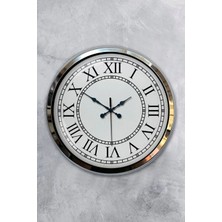 Falez Decor 40 cm Metal Romen Rakamlı Modern Dekoratif Lüks Duvar Saati