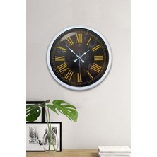 Falez Decor 40 cm Metal Siyah Kadranlı Modern Lüks Duvar Saati
