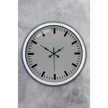 Falez Decor 40 cm Metal Rakamsız Kadran Gri Modern Lüks Duvar Saati