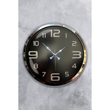 Falez Decor 40 cm Siyah Kadran Modern Lüks Metal Duvar Saati