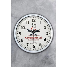 Falez Decor 40 cm Metal   Atatürk Kadranlı Metal Duvar Saati