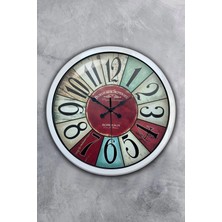 Falez Decor 40 cm Retro Vintage Büyük Rakamlı Metal Lüks Duvar Saati