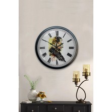 Falez Decor 40 cm Metal   Atatürk Kadranlı Metal Duvar Saati