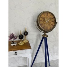 Falez Decor 150 cm Dekoratif Tripod Ayaklı Metal Eskitme Kaplama Saat