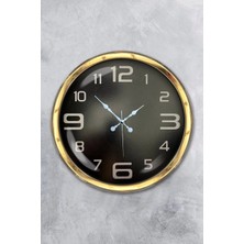 Falez Decor 40 cm Siyah Kadran Modern Lüks Metal Duvar Saati