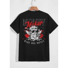 Won Black Money Marker Baskılı Ithal T-Shirt %96 Pamuk