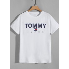 Won Black Tommy Baskılı Ithal T-Shirt %96 Pamuk