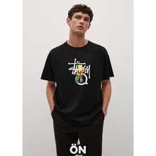 Won Black Simpson Baskılı Ithal T-Shirt %96 Pamuk Owersize