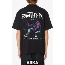 Won Black Panter Baskılı Ithal T-Shirt %96 Pamuk Owersize