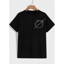 Won Black Şovelye Kılıç Baskılı Ithal T-Shirt %96 Pamuk Owersize