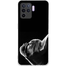 Printify Oppo Reno 5 Lite ile Uyumlu Köpek 1 Kamera Korumalı Şeffaf Kılıf