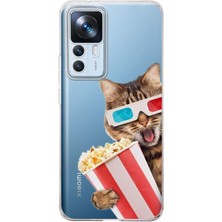 Printify Xiaomi Mi 12T ile Uyumlu Kedi 1 Kamera Korumalı Şeffaf Kılıf