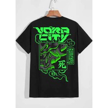 Won Black Nora City Baskılı Ithal T-Shirt %96 Pamuk Owersize