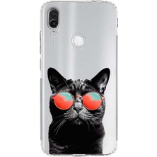 Printify Xiaomi Redmi Note 7 ile Uyumlu Kedi 3 Kamera Korumalı Şeffaf Kılıf