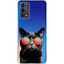 Printify Oppo A55 4g ile Uyumlu Kedi 3 Kamera Korumalı Şeffaf Kılıf