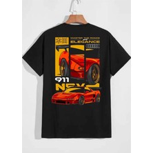 Won Black 911 Araba Baskılı Ithal T-Shirt %96 Pamuk