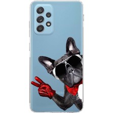 Printify Samsung A52S 5g ile Uyumlu Köpek 2 Kamera Korumalı Şeffaf Kılıf