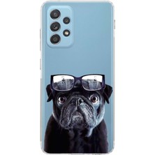Printify Samsung A52S 5g ile Uyumlu Köpek 3 Kamera Korumalı Şeffaf Kılıf