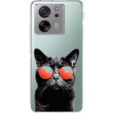 Printify Xiaomi Mi 13T ile Uyumlu Kedi 3 Kamera Korumalı Şeffaf Kılıf