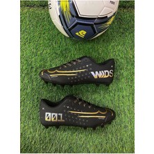 Sprit 001 Erkek Çocuk Krampon Futbol Ayakkabısı Siyah-Altın