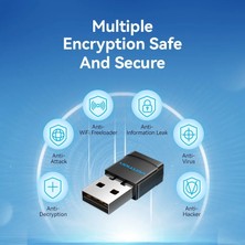 Vention Wifi Adaptörü CE/FC/ROHS Lisanslı Süper Hızlı 5Ghz 650Mbps/433Mbps/2.4Ghz 133Mbps Çift Bant Anti Hacker Özellikli Wifi Adaptör Yeni Nesil