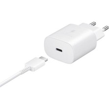 Easy Tekno Beyaz Galaxy M34 5g Fast Charging 25W Type-C Çıkışlı Kablolu Şarj Aleti Beyaz(Samsung Türkiye Gara