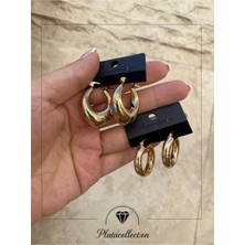 Plata Collection 925 Ayar Gümüş Üzeri Altın Kaplama 8.50 Gram Burgu Gold Küpe
