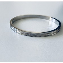 Plata Collection Çelik Beyaz Kelepçe Bileklik