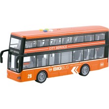 Vardem Oyuncak 1:16 Sürtmeli Sesli ve Işıklıi Turist Otobüs Turuncu