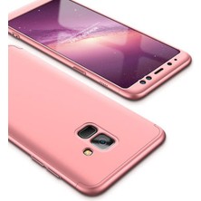 Techno Guru Samsung Galaxy A8 2018 3 Parçalı Tam Koruma Şık Astrea Premium Sert Kılıf