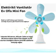 Coofbe Dc 220V 1.5mt Fiş Girişli Klipsli Masaüstü Vantilatör Ev Ofis Mini Fan Vantilatör Döner Başlık