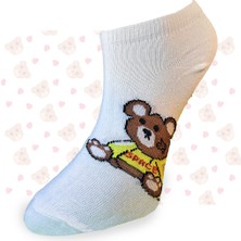 4 Çift Unisex Teddy Bear Sneaker Çorap, Ayıcık Desenli Patik Çorap, Ayıcıklı Çorap