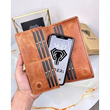 Fil Deri Telefon Bölmeli Cüzdan Hakiki Deri El Tutamaçlı