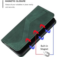 Mellow Shop Samsung Galaxy S23 Ultra Cüzdan Kickstand Manyetik Pu Deri Kılıf (Yurt Dışından)