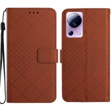 Mellow Shop Xiaomi 13 Lite Için Flip Case Elmas Kabartmalı Kart Yuvası Standı Cüzdan Pu (Yurt Dışından)