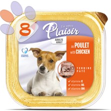 Plaisir Tavuk Etli Pate  150gr Yaş Köpek Maması 8 Adet
