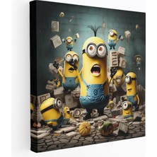 Painted Anarchy Minyonlar Kanvas Tablo - Minyonlar, Duvar Dekorasyonu, Dinamik Kompozisyon, Ev Dekorasyonu, 30X30