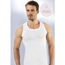 Teknoox Geniş Kalın Askılı Modal Erkek Atlet Beyaz 3 Adet
