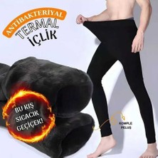 Teknoox Sıcacık Tutan Termal Kürk Peluşlu Erkek Termal Peluş Içlik Siyah