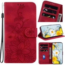 Mays Home1 Huawei Nova 12 Için Flip Case Kabartmalı Zambak Cüzdan Manyetik Kickstand Kart (Yurt Dışından)