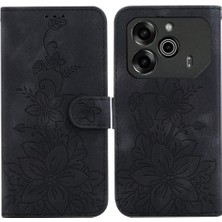 Mays Home1 Tecno Pova 6 Pro 5g Kickstand Manyetik Cüzdan Kabartmalı Zambak Için Flip Case (Yurt Dışından)