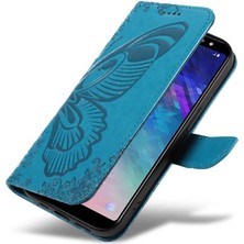 YH Mall Samsung Galaxy A6 Artı Kredi Kartı Yuvası Kabartmalı Yüksek Flip Case (Yurt Dışından)