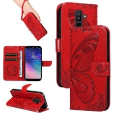 YH Mall Samsung Galaxy A6 Artı Kredi Kartı Yuvası Kabartmalı Yüksek Flip Case (Yurt Dışından)